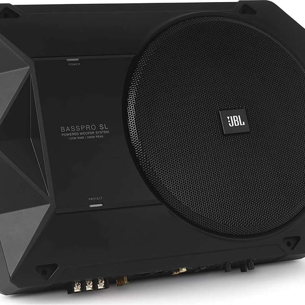 JBL BassPro SL 8-inch 125W RMS Powered Under-Seat Compact Subwoofer Enclosure